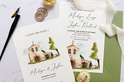 Rustic Church Wedding Invitation, an Invitation Template by BlueRobinDesignShop (Thumbnail 1 of 6)