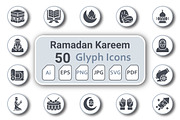 Ramadan Kareem Glyph, an Outline Icon by Color Cubes (Thumbnail 1 of 6)