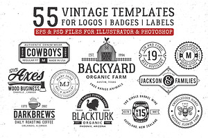 vintage 55 logo templates