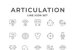 Set line icons of articulation, an Outline Icon by motorama