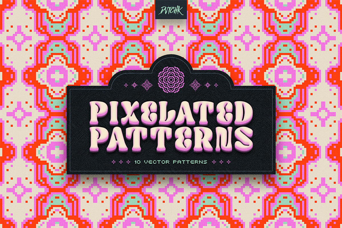 Pixel Mosaic Patterns | Vol. 10, a Pattern Graphic by dvtchk (Photo 8 of 10)