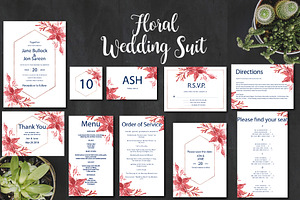 Watercolor Floral Wedding Suit 