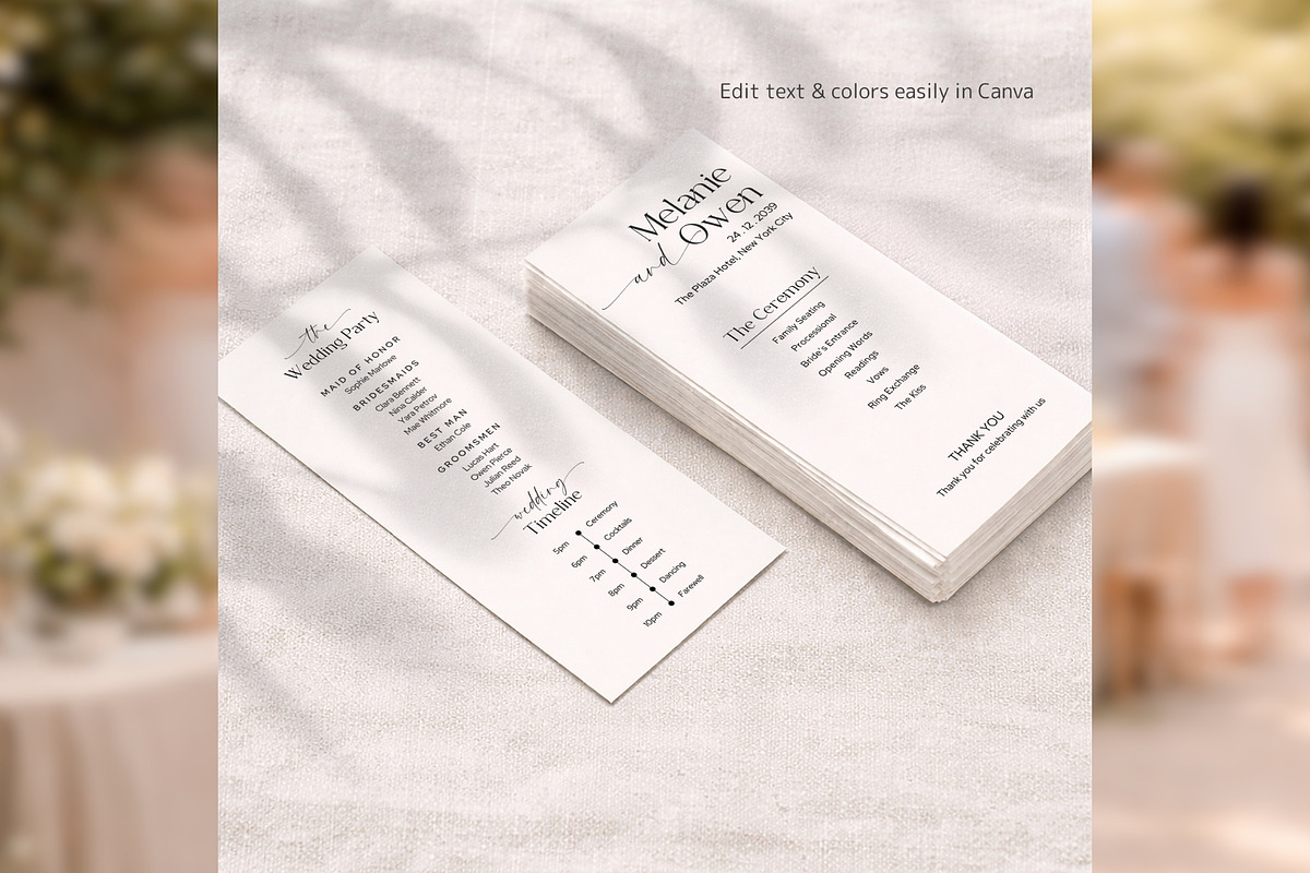 Elegant Wedding Program Canva bd005, a Card Template by TyphoonStudio (Photo 7 of 10)