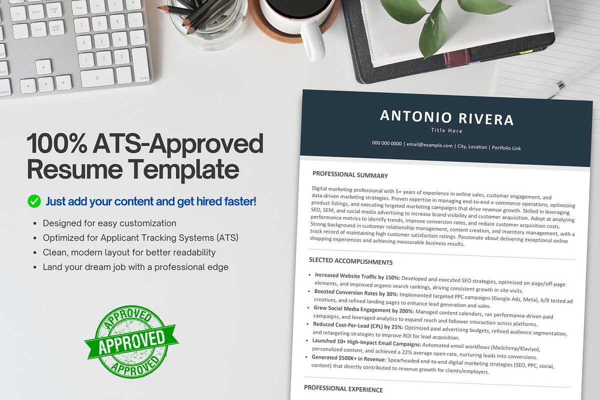 ATS CV / Resume, a Resume Template by Anjum Ilyas (Photo 5 of 8)