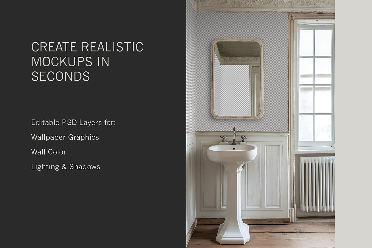 Shabby Chic French Bathroom Mockup, a Household Mockup by Blixa 6 Studios (Photo 3 of 7)