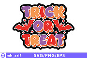 Retro Halloween Trick or Treat SVG, a Seasonal Illustration by mh_arif (Thumbnail 1 of 4)