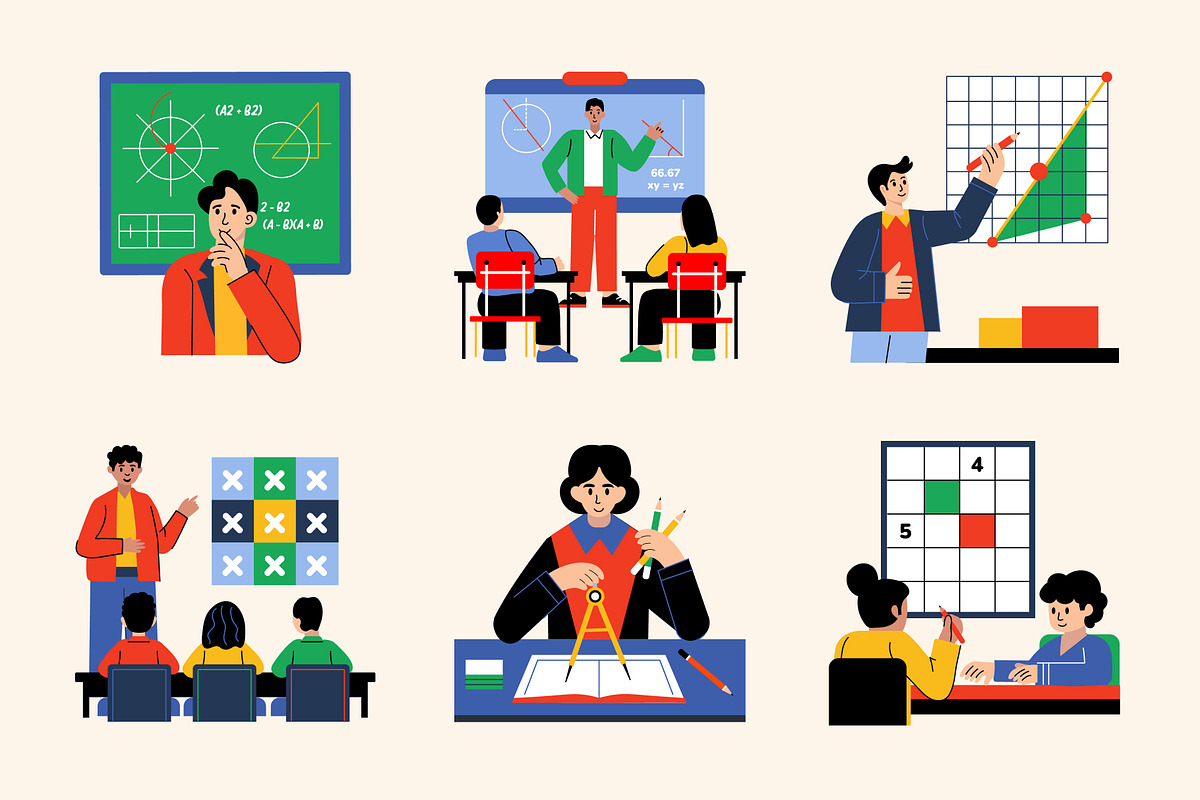 Math Illustrations Collection, an Education Illustration by Brickclay (Photo 5 of 9)