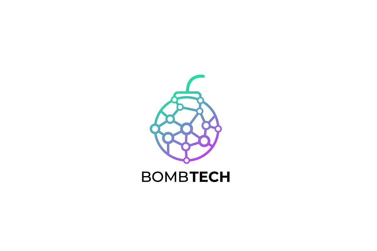 bomb tech simple professional logo, a Branding & Logo Template by OmerStudio