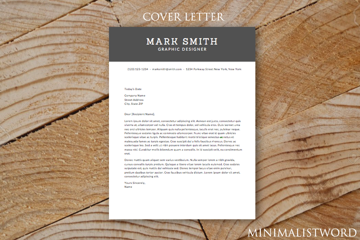 Cover Letter Template, a Resume Template by MinimalistWord