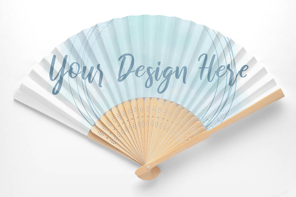 Bamboo Fan Mockup, PSD File, a Household Mockup by MockupsBox (Photo 1 of 5)