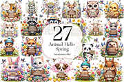 Animal Hello Spring PNG Clipart, an Animal Illustration by KennedyStudio (Thumbnail 1 of 5)