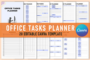 Editable Office Tasks Planner Canva