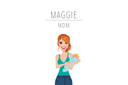 Mom & Baby Portrait Clip Art, a Person Illustration by Lauren Lesley Studio (Thumbnail 17 of 33)
