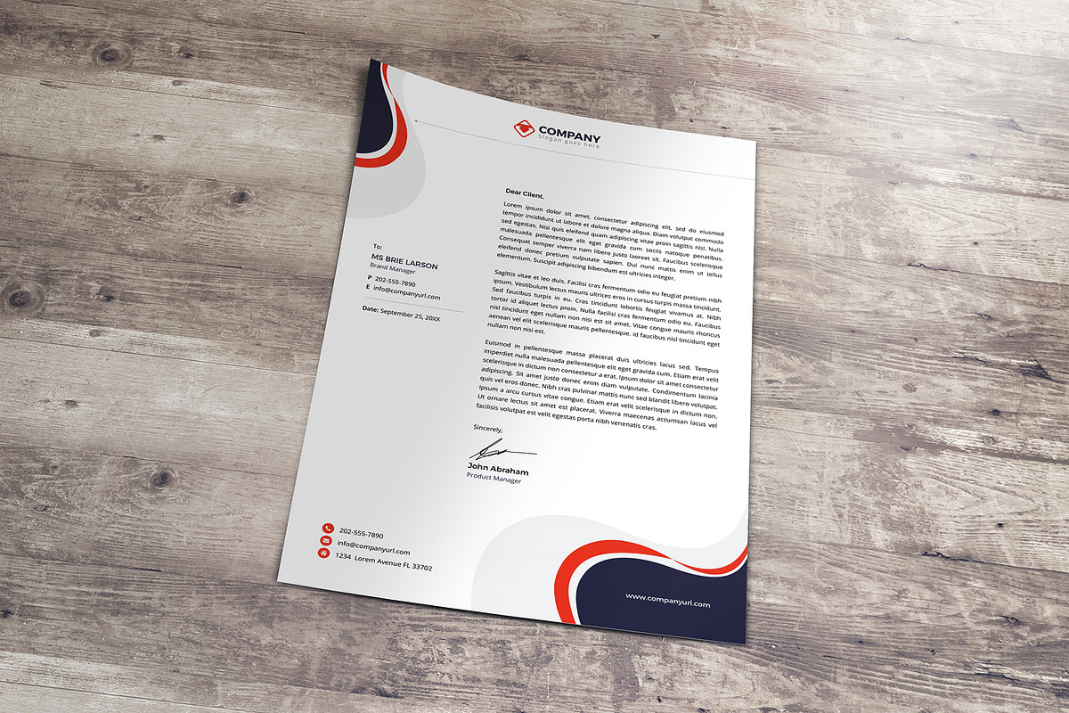 Letterhead Template v1, a Stationery Template by Miyaji75 (Photo 4 of 5)