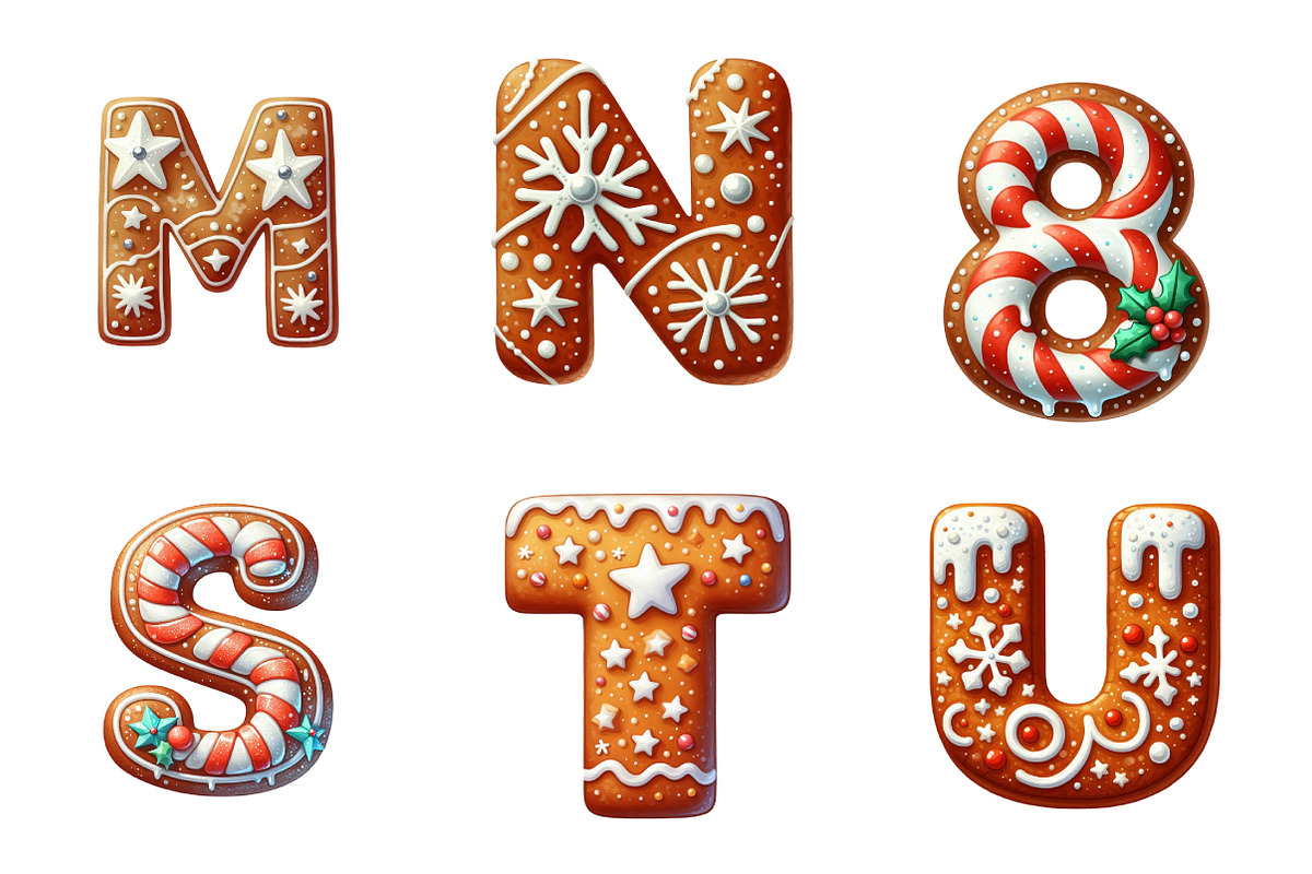Christmas Gingerbread Alphabet PNG, an Illustration by SinaCreation (Photo 5 of 7)