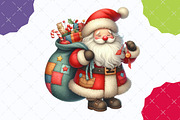 Quirky Whimsical Santas Clipart, an Illustration by designcity5 (Thumbnail 4 of 5)