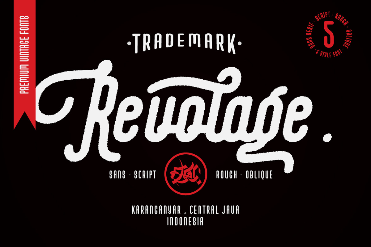Revolage. - a Premium Vintage Font, a Script Font by Vava Aryanto (Photo 1 of 16)