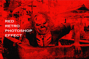 Red Retro photo effect, Photoshop, an Action Add-On by Chipshpow Graphics