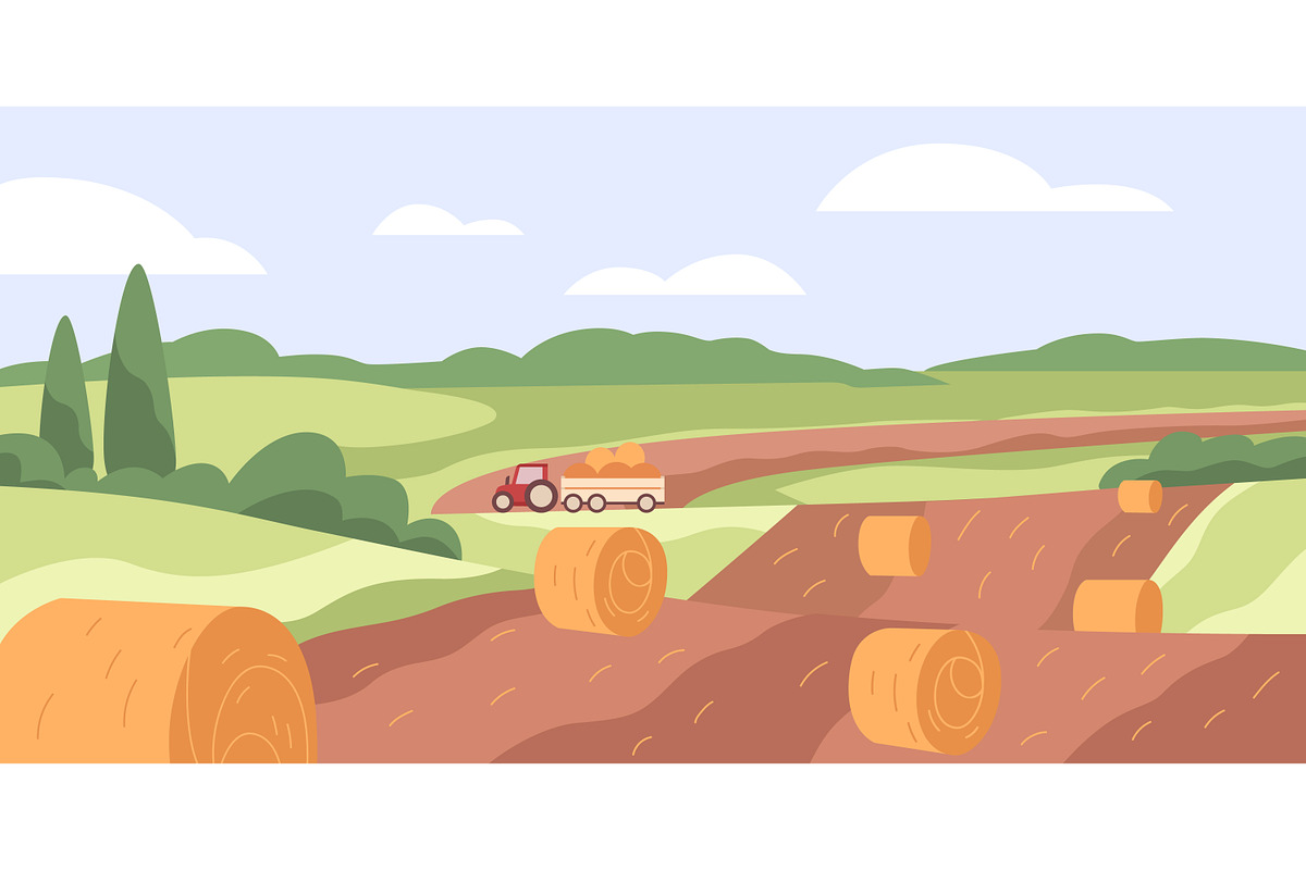 Farm countryside landscapes set, a Seasonal Illustration by Good Studio (Photo 4 of 5)