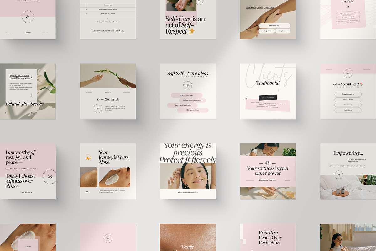Wellness Instagram Template - Canva, a Social Media Template by Lunaria (Photo 2 of 4)