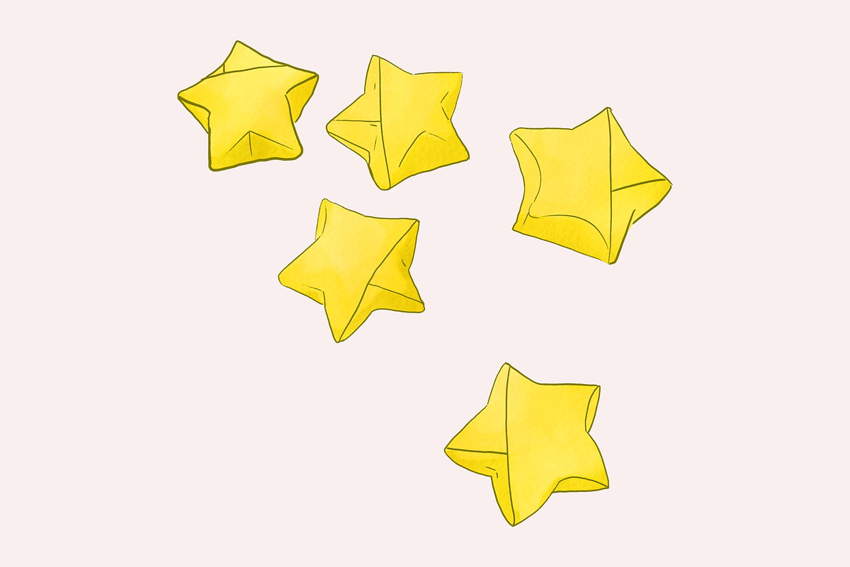 origami lucky paper stars, an Illustration by pinkdrinksoul (Photo 6 of 8)