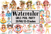Girls Pool Party, an Illustration by Design Market (Thumbnail 1 of 3)