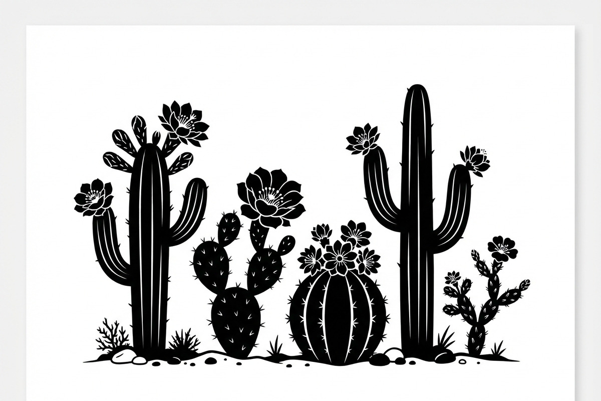 60 Desert Cactus Floral Silhouette, a Seasonal Illustration by Amazin_art (Photo 18 of 35)