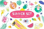 Vector summer set, an Animal Illustration by Kattarina Po (Thumbnail 1 of 5)