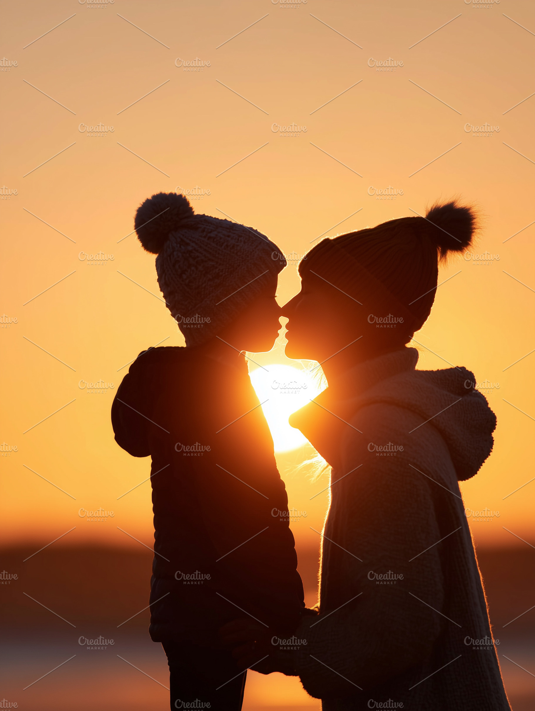 Silhouette of a mother and child, a Person Photo by MistyDay