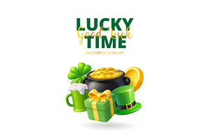St. Patricks Day discount banner, a Food Illustration by GraphiShop