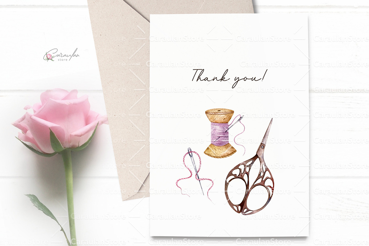 Needlework Clipart (Embroidery), an Object Illustration by CaraulanStore (Photo 3 of 9)