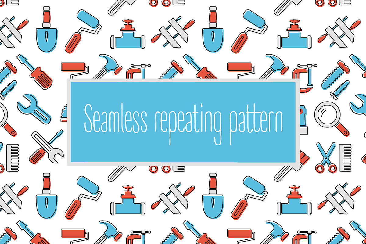 Seamless tools pattern, a Background Graphic by AlexZeL (Photo 1 of 3)
