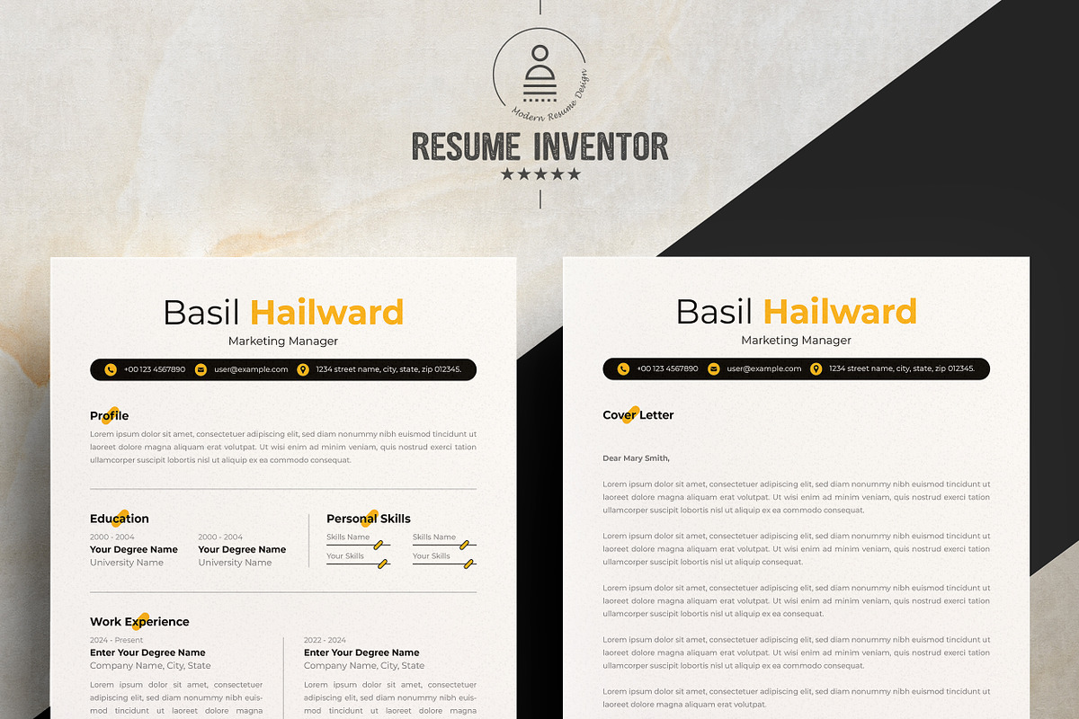 Geometric Resume Template preview 2