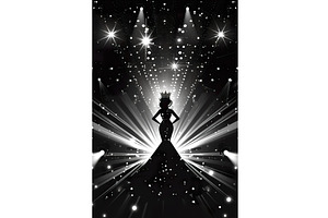 Elegant silhouette of queen with, an Object Illustration by Lermont51