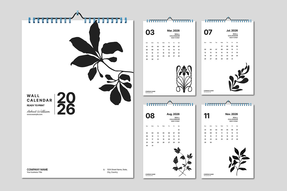 2026 A4 Wall Calender Template preview 5