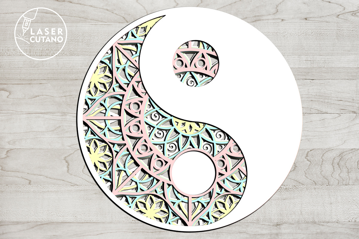 Mandala YIN YANG Multilayer Wall Art, a Design Template by LaserCutano (Photo 2 of 7)