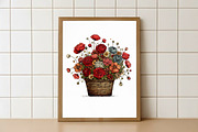 Spring Flower Basket Clipart, an Illustration by Watercolor design (Thumbnail 4 of 6)