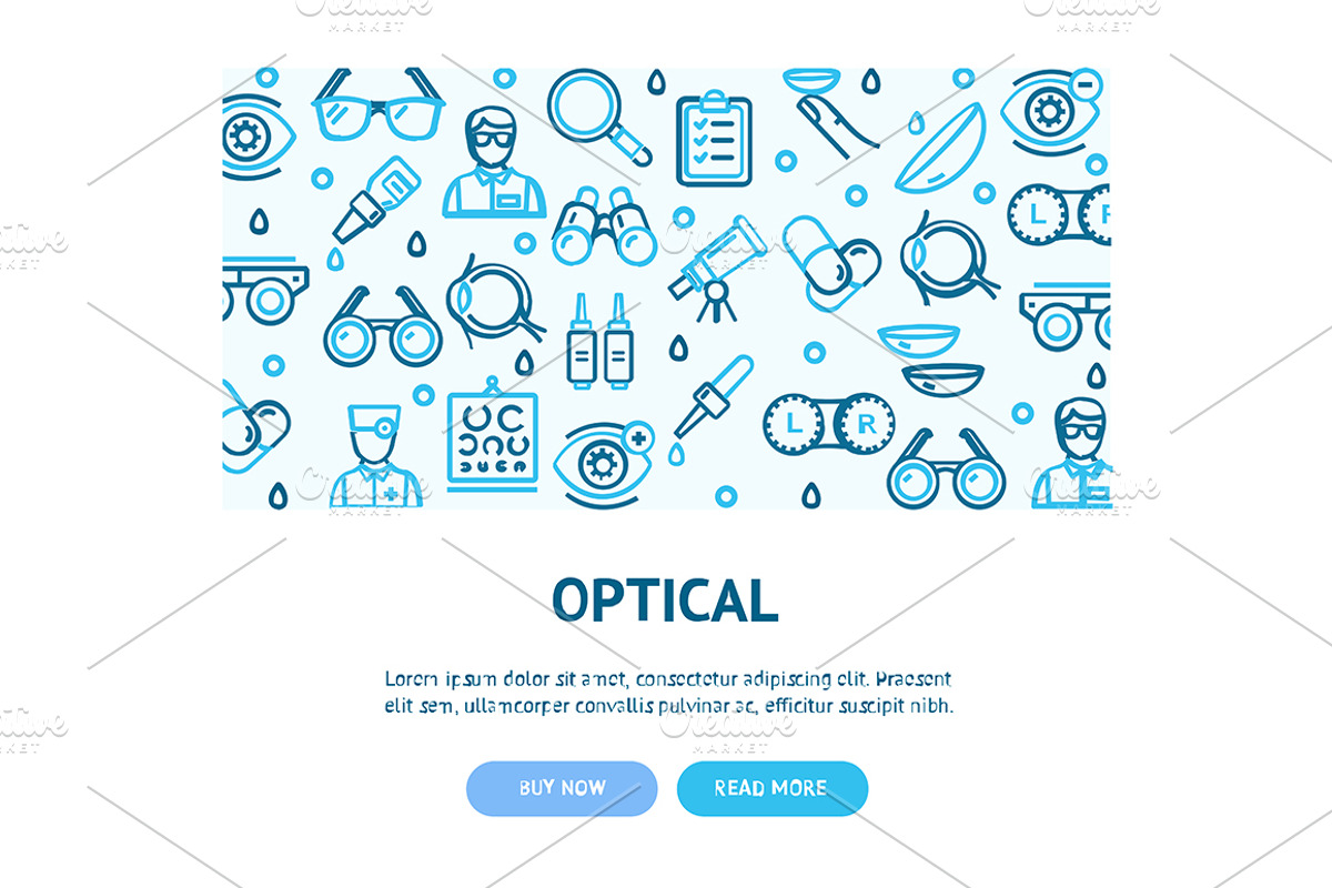 Ophthalmology and Optometry Banners, a Healthcare Illustration by ...