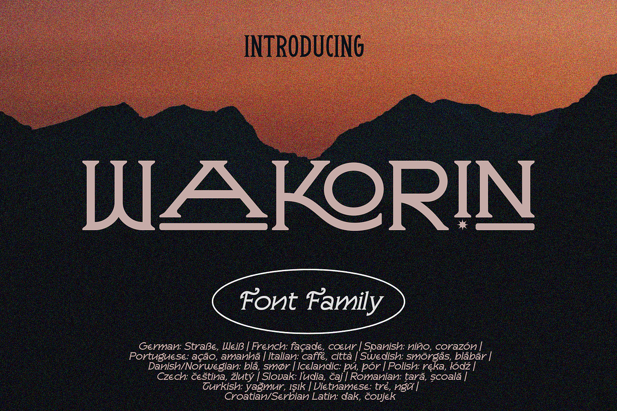 Wakorin – Serif Font Family, a Serif Font by NDNL Studio (Photo 1 of 13)