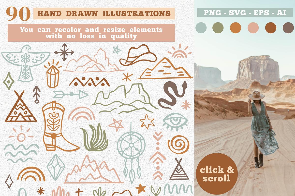 Western Bundle Clipart and Patterns, a Graphic by Katrinelly (Photo 2 of 14)
