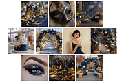 New Year's Midnight Glam Backgrounds, a Background Graphic by NadiaTheronArt (Thumbnail 2 of 5)