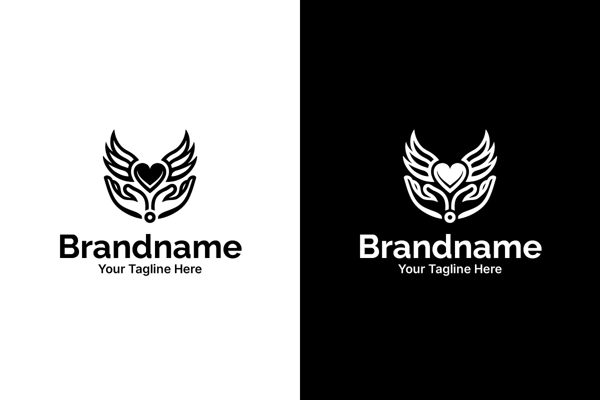 Heart & Wings Logo Design Template preview 2