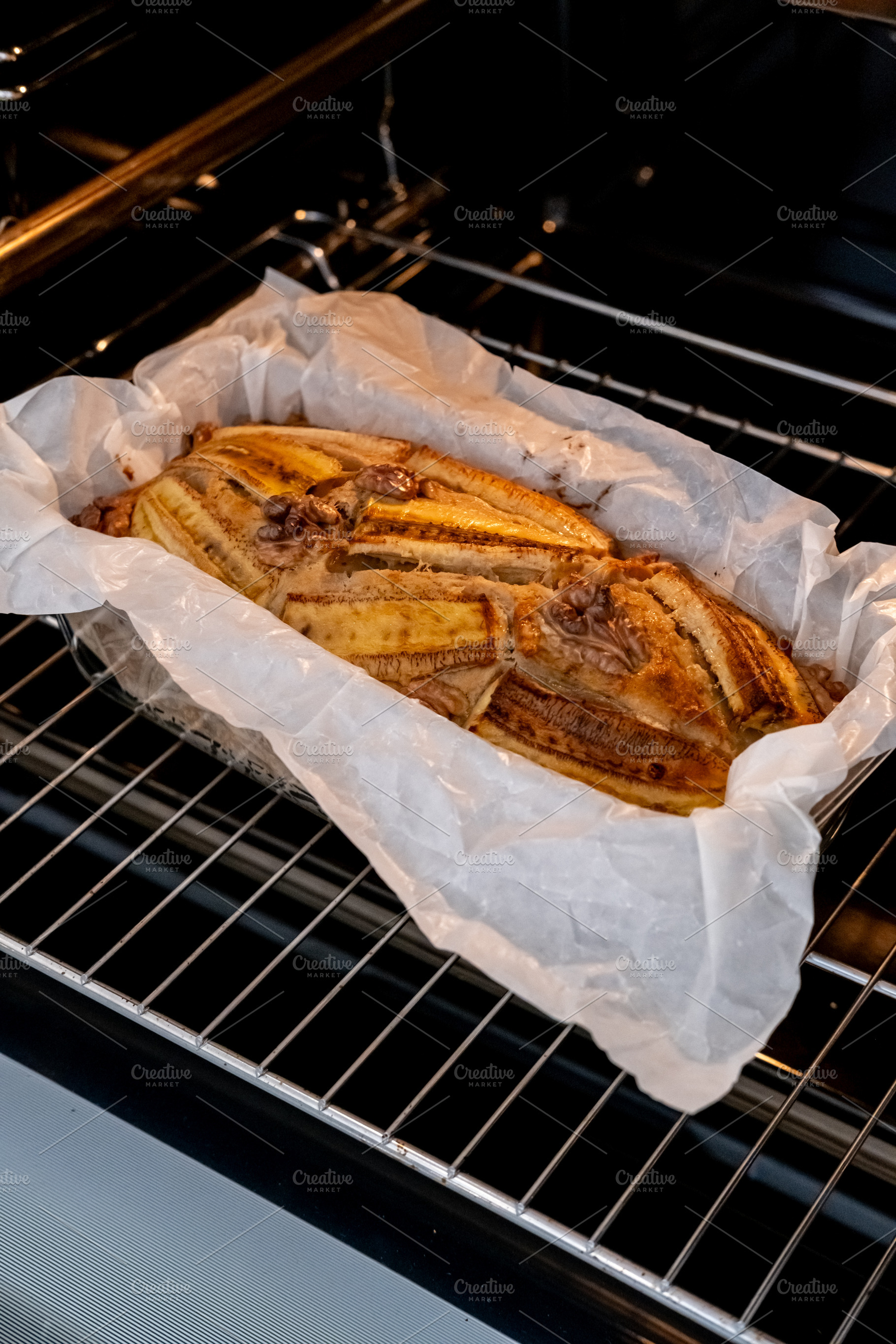 Banana bread baking pastry sweet loaf cake oven, a Food & Drink Photo by Photo Drive Studio
