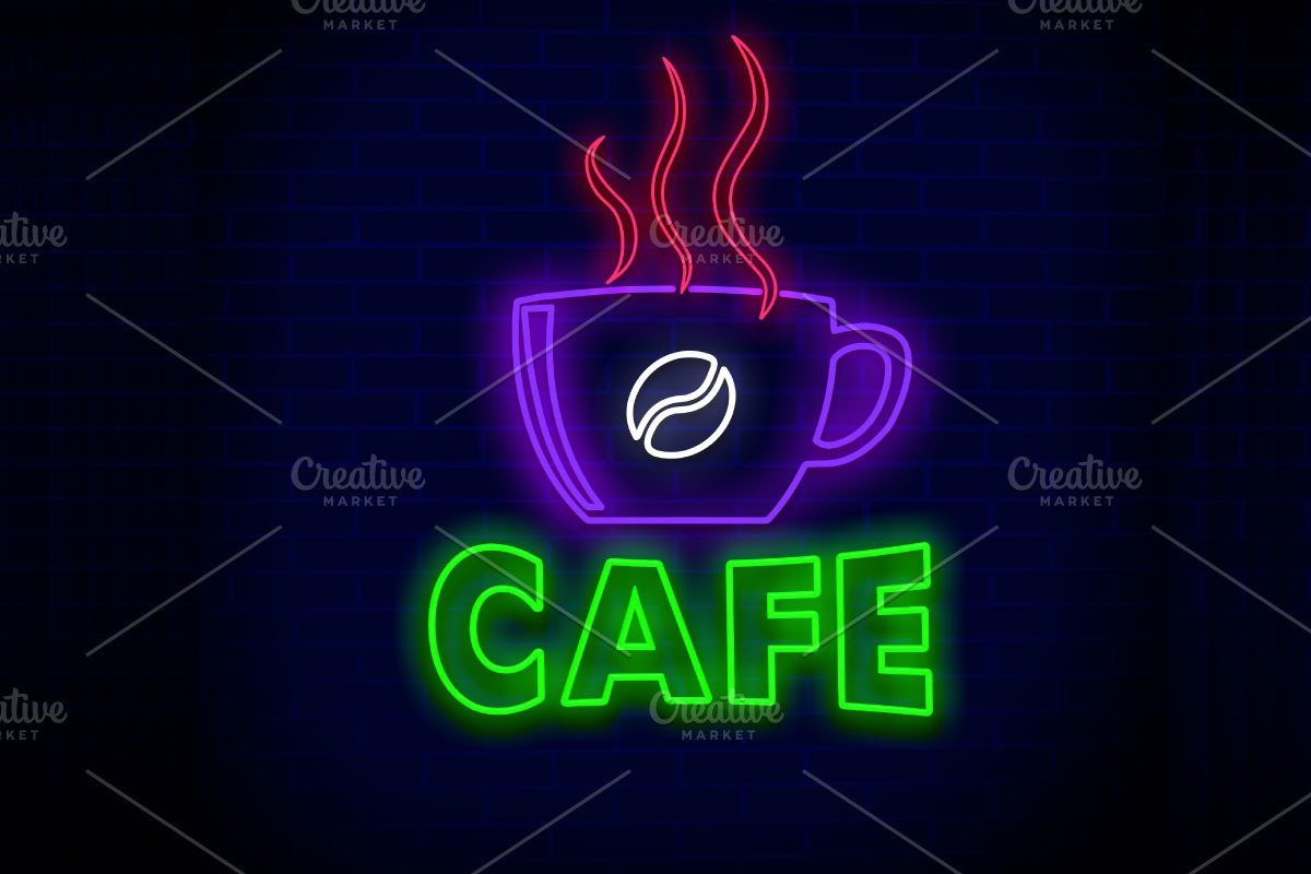 Cafe Neon Sign PSD Editable Text Eff, a Layer Style Add-On by TrueVector