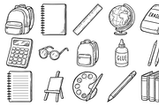 School Supplies Icons, an Object Graphic by nikagraphic (Thumbnail 3 of 3)