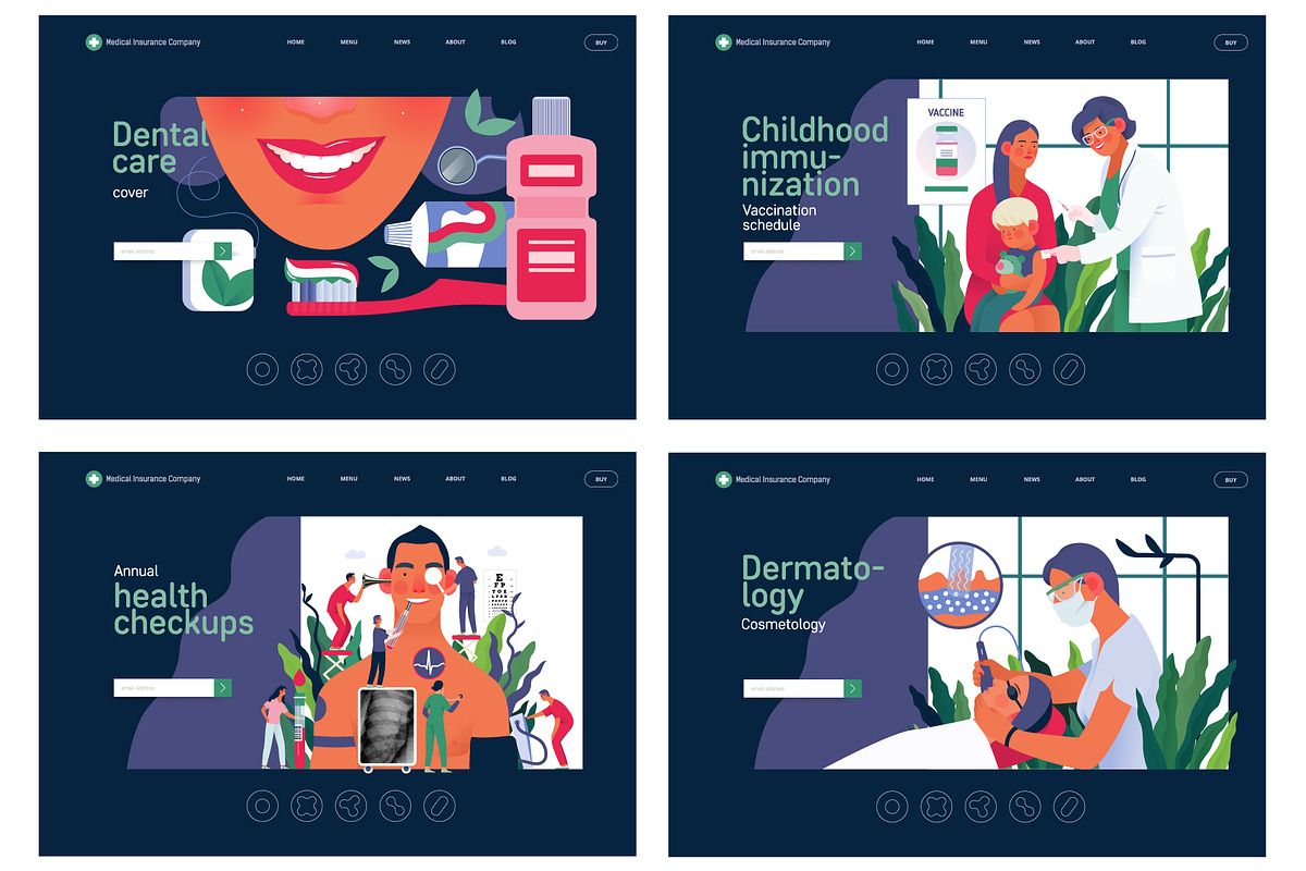 Part 1 Medical website illustrations, a Healthcare Illustration by Grivina's shop (Photo 25 of 37)