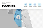Kids Jogger Pants Mockups, a Bottom Mockup by megostudi0 (Thumbnail 4 of 7)