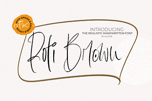Roti Brown With 6 Editable logo, a Script Font by Alcode