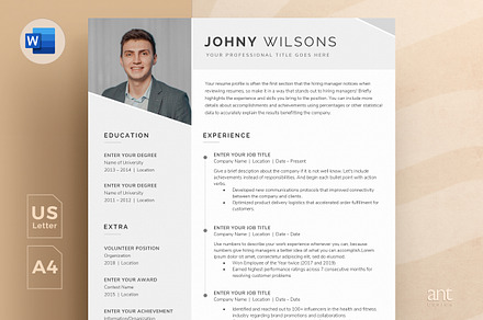 Resume Template for Word, a Resume Template by AntDesignStudio
