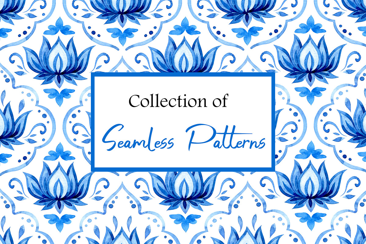 Blue Patterns Collection, a Pattern Graphic by made by Tanya (Photo 1 of 5)